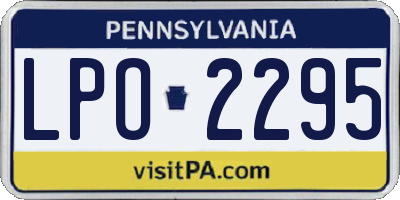 PA license plate LPO2295