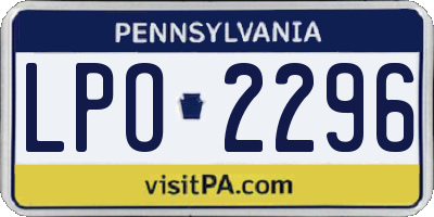 PA license plate LPO2296