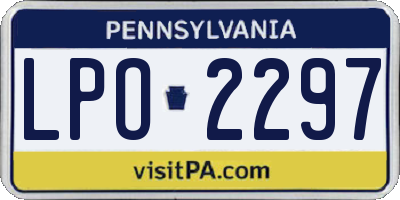 PA license plate LPO2297