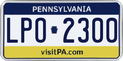 PA license plate LPO2300
