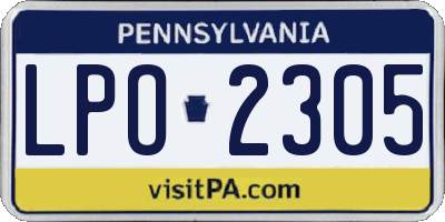 PA license plate LPO2305