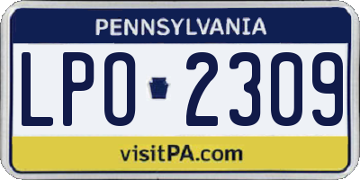 PA license plate LPO2309