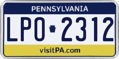 PA license plate LPO2312