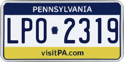 PA license plate LPO2319