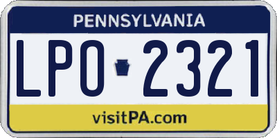 PA license plate LPO2321