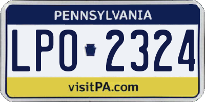PA license plate LPO2324