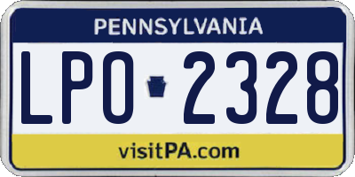 PA license plate LPO2328