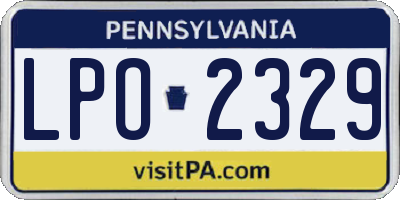 PA license plate LPO2329