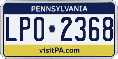PA license plate LPO2368