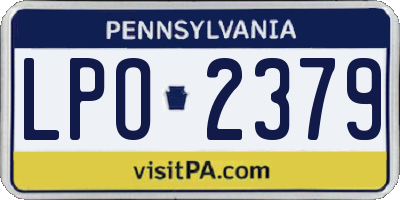 PA license plate LPO2379