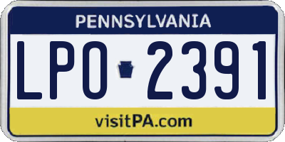 PA license plate LPO2391