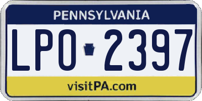 PA license plate LPO2397