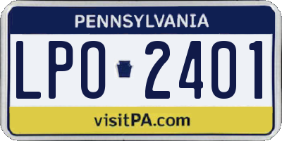 PA license plate LPO2401