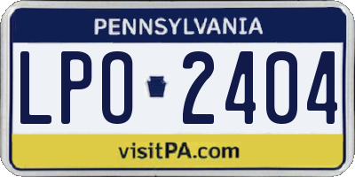 PA license plate LPO2404