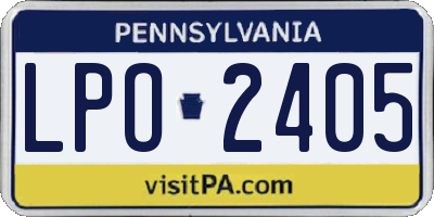 PA license plate LPO2405