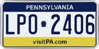 PA license plate LPO2406