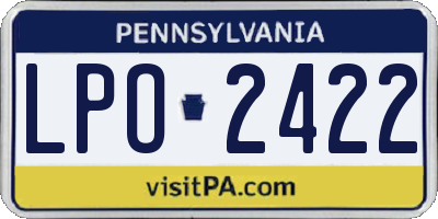 PA license plate LPO2422