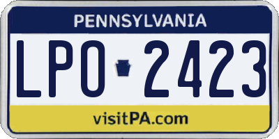 PA license plate LPO2423