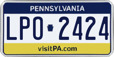 PA license plate LPO2424