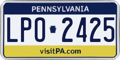 PA license plate LPO2425