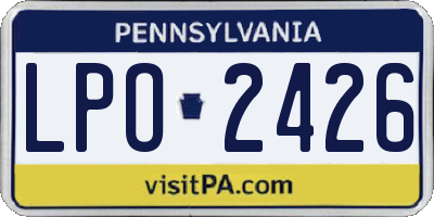 PA license plate LPO2426