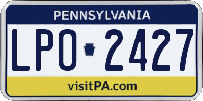 PA license plate LPO2427