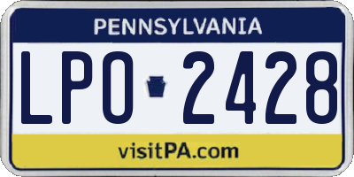 PA license plate LPO2428