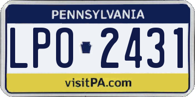 PA license plate LPO2431