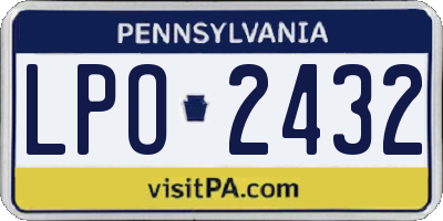 PA license plate LPO2432