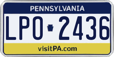 PA license plate LPO2436