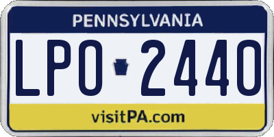 PA license plate LPO2440
