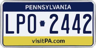 PA license plate LPO2442