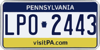 PA license plate LPO2443