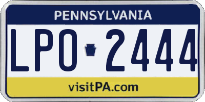 PA license plate LPO2444