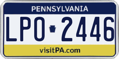 PA license plate LPO2446