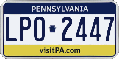 PA license plate LPO2447