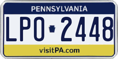 PA license plate LPO2448