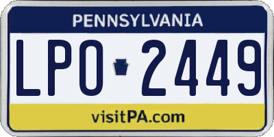 PA license plate LPO2449