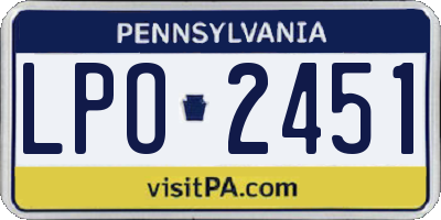 PA license plate LPO2451