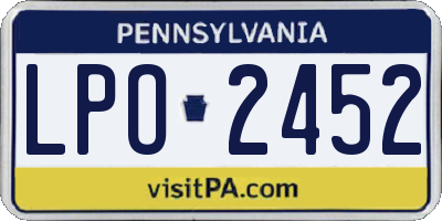 PA license plate LPO2452