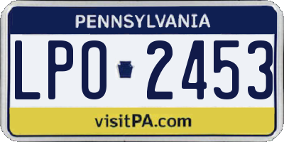 PA license plate LPO2453