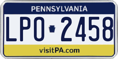 PA license plate LPO2458