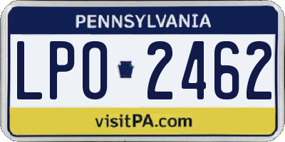 PA license plate LPO2462