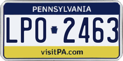 PA license plate LPO2463