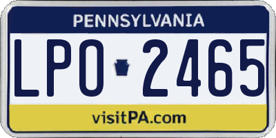 PA license plate LPO2465