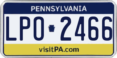 PA license plate LPO2466