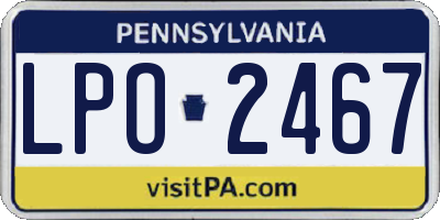 PA license plate LPO2467