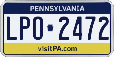 PA license plate LPO2472