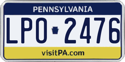 PA license plate LPO2476