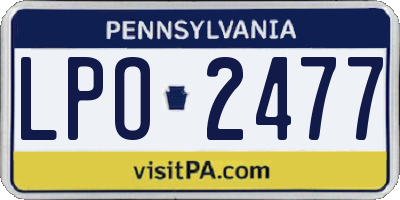 PA license plate LPO2477